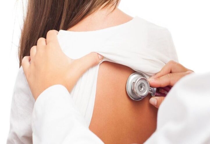 medical examination for pain in the shoulder blades